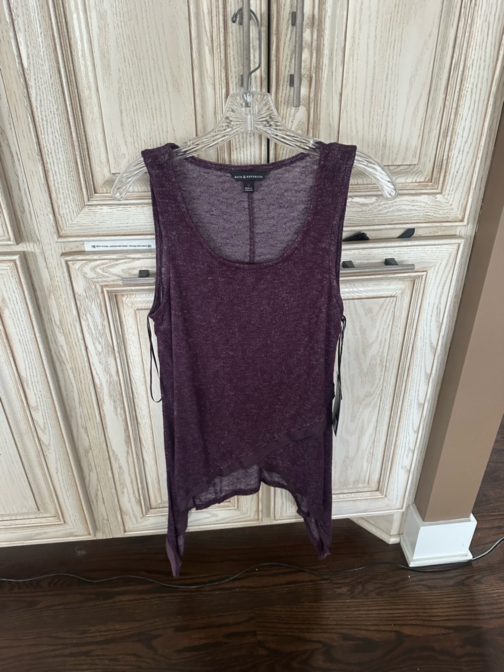 Rock & Republic Plum Asymmetric Sleeveless Tank Top